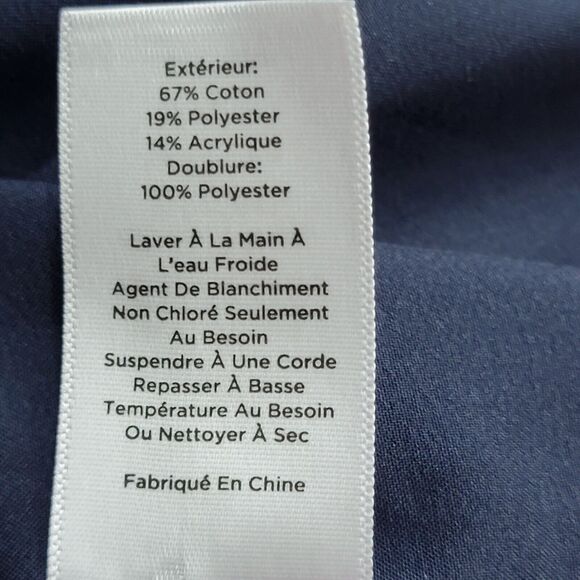 Talbots Skirt Size 18W Pencil Knee Length Zip Slit Green Trim Navy Tweed Office - Picture 8 of 9